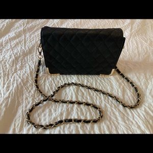 Black quilted womens purse